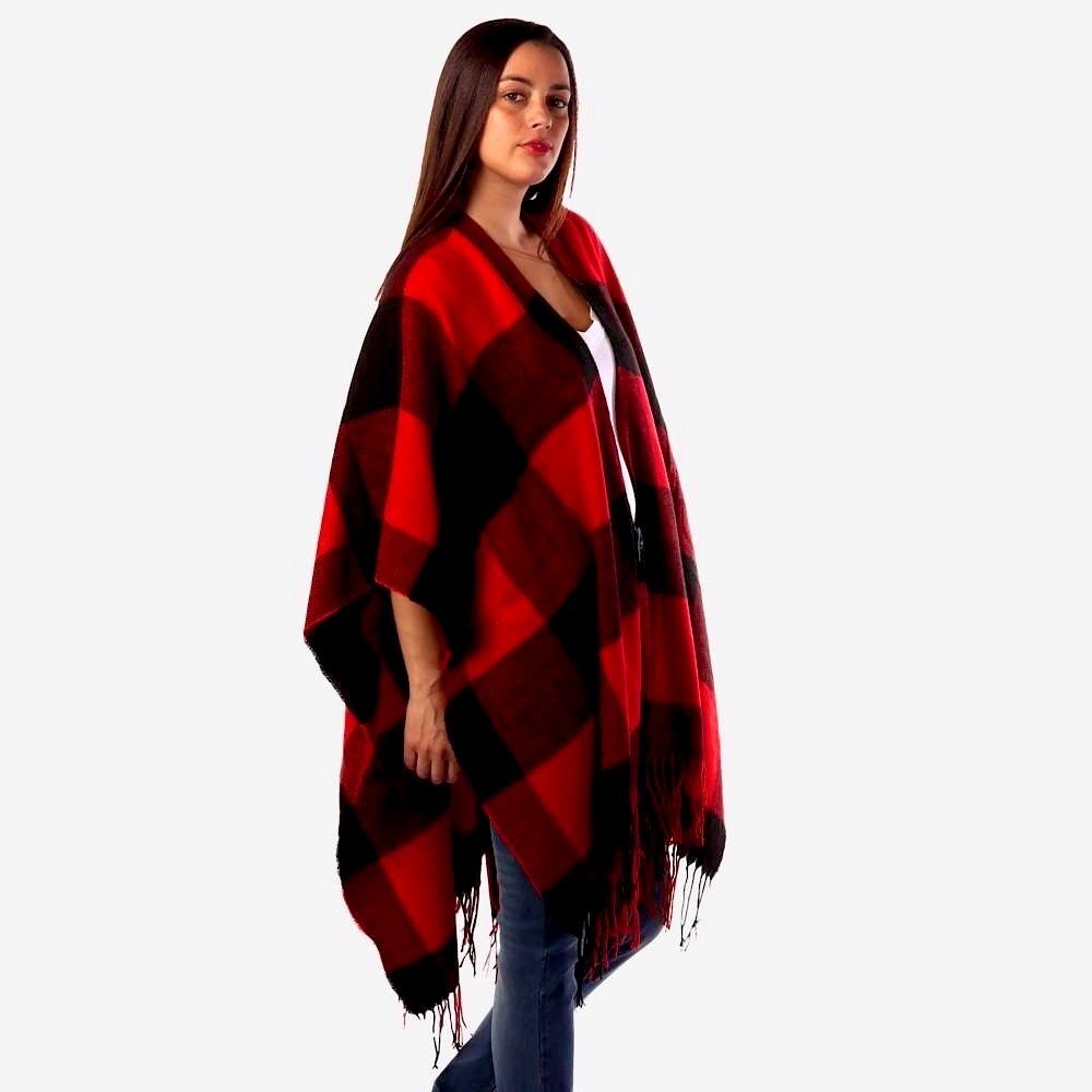 NWT Reb & Black Buffalo Check Knit Wrap